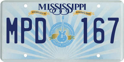 MS license plate MPD167