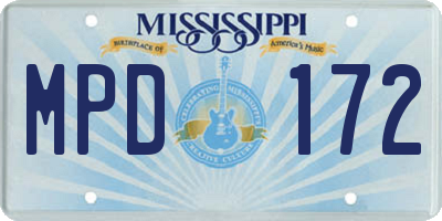 MS license plate MPD172