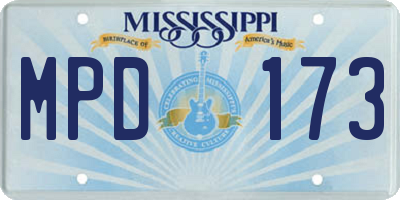 MS license plate MPD173