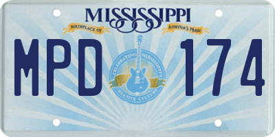 MS license plate MPD174