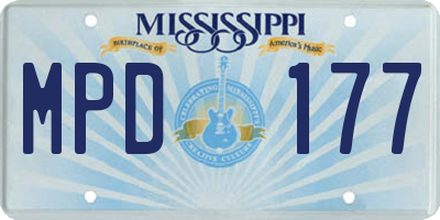 MS license plate MPD177
