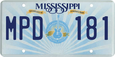 MS license plate MPD181