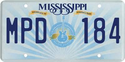 MS license plate MPD184