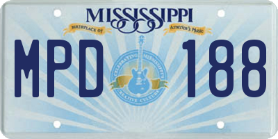MS license plate MPD188