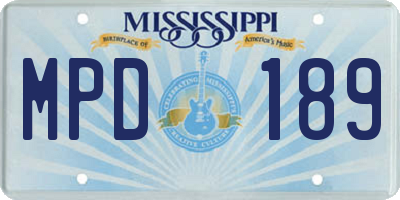 MS license plate MPD189