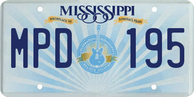 MS license plate MPD195