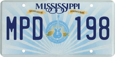 MS license plate MPD198
