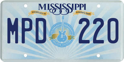 MS license plate MPD220