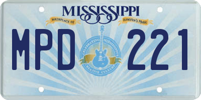 MS license plate MPD221
