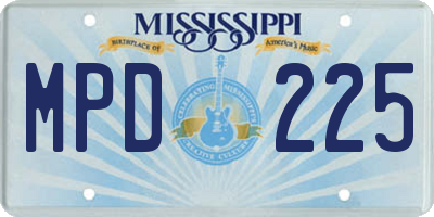 MS license plate MPD225