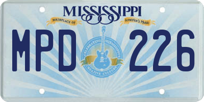 MS license plate MPD226