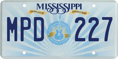 MS license plate MPD227
