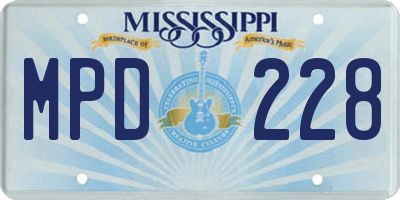 MS license plate MPD228