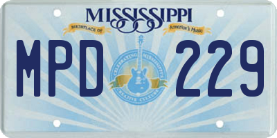MS license plate MPD229