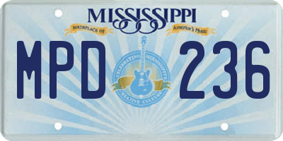 MS license plate MPD236