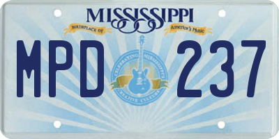 MS license plate MPD237