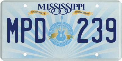 MS license plate MPD239