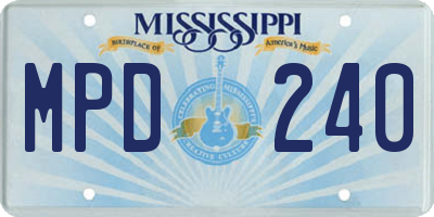 MS license plate MPD240