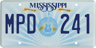 MS license plate MPD241