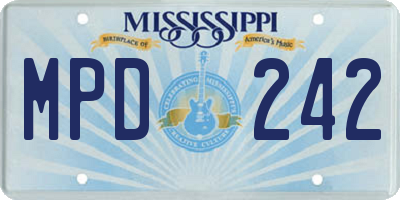 MS license plate MPD242