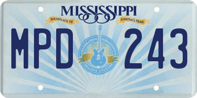 MS license plate MPD243