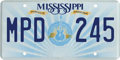 MS license plate MPD245