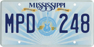 MS license plate MPD248