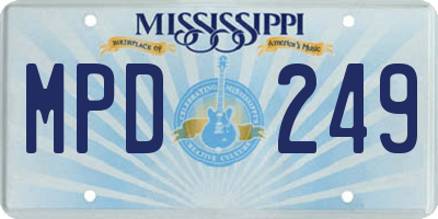 MS license plate MPD249