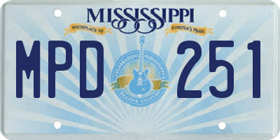 MS license plate MPD251