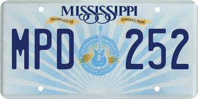 MS license plate MPD252
