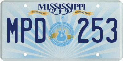 MS license plate MPD253