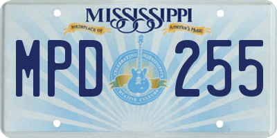 MS license plate MPD255