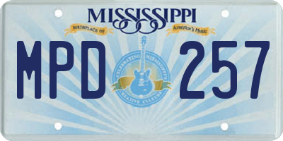 MS license plate MPD257