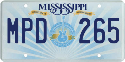 MS license plate MPD265