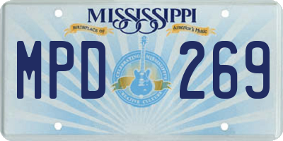 MS license plate MPD269