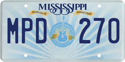 MS license plate MPD270