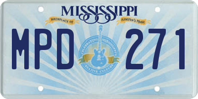 MS license plate MPD271