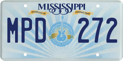 MS license plate MPD272