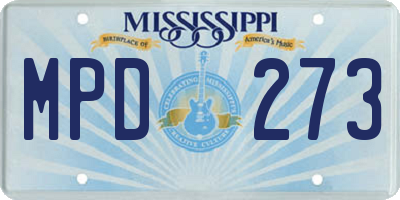 MS license plate MPD273