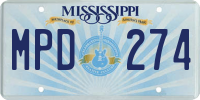 MS license plate MPD274