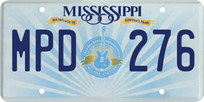 MS license plate MPD276