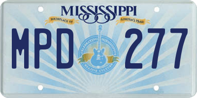 MS license plate MPD277