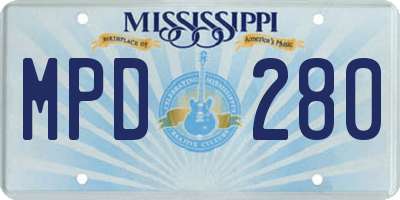 MS license plate MPD280
