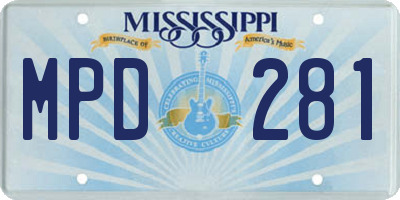 MS license plate MPD281