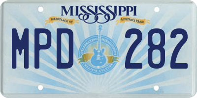MS license plate MPD282