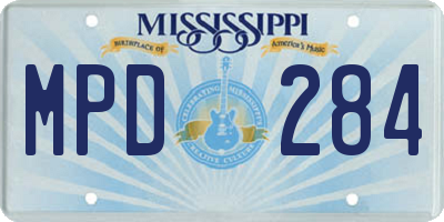 MS license plate MPD284