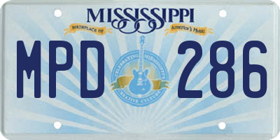 MS license plate MPD286
