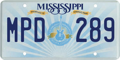 MS license plate MPD289