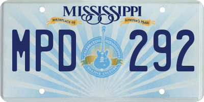 MS license plate MPD292