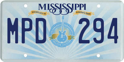 MS license plate MPD294